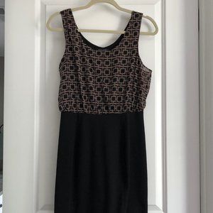 Banana Republic Bodycon Black Dress with Geometric pattern